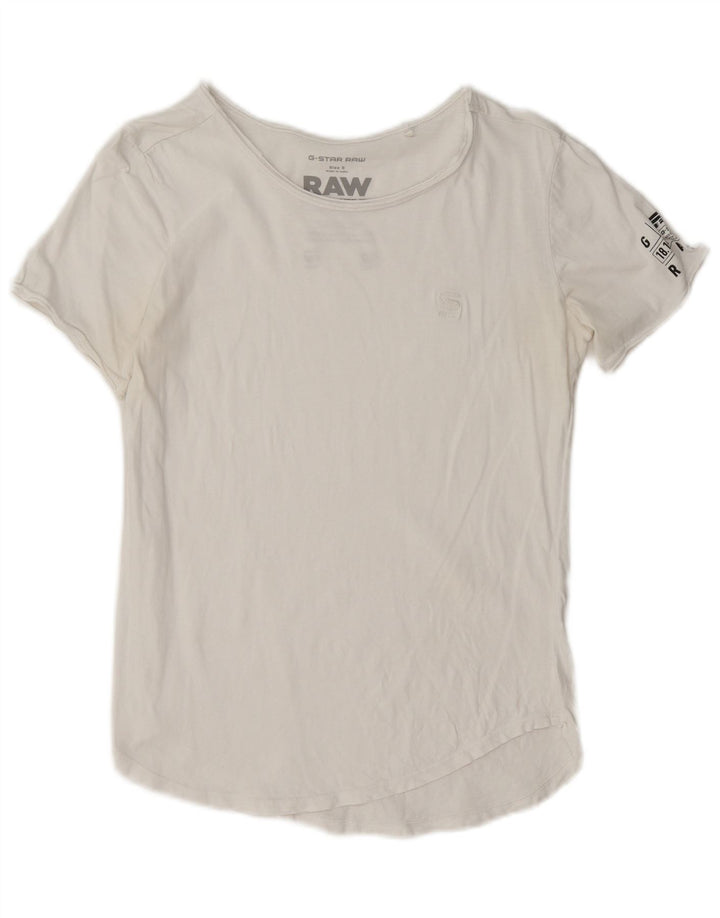 Męski T-shirt z grafiką G-Star, mały, biały