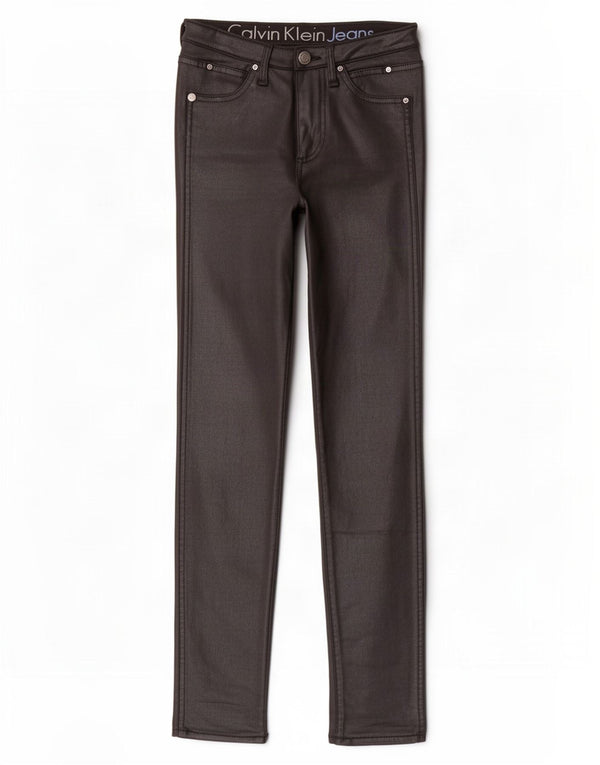 Damskie spodnie Skinny Casual Calvin Klein W26 L28 Czarne