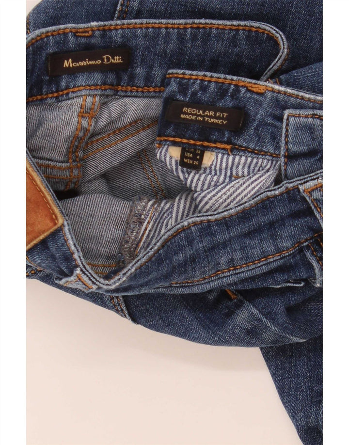 Damskie spodenki jeansowe Massimo Dutti o regularnym kroju EU 36 XS W26 niebieskie