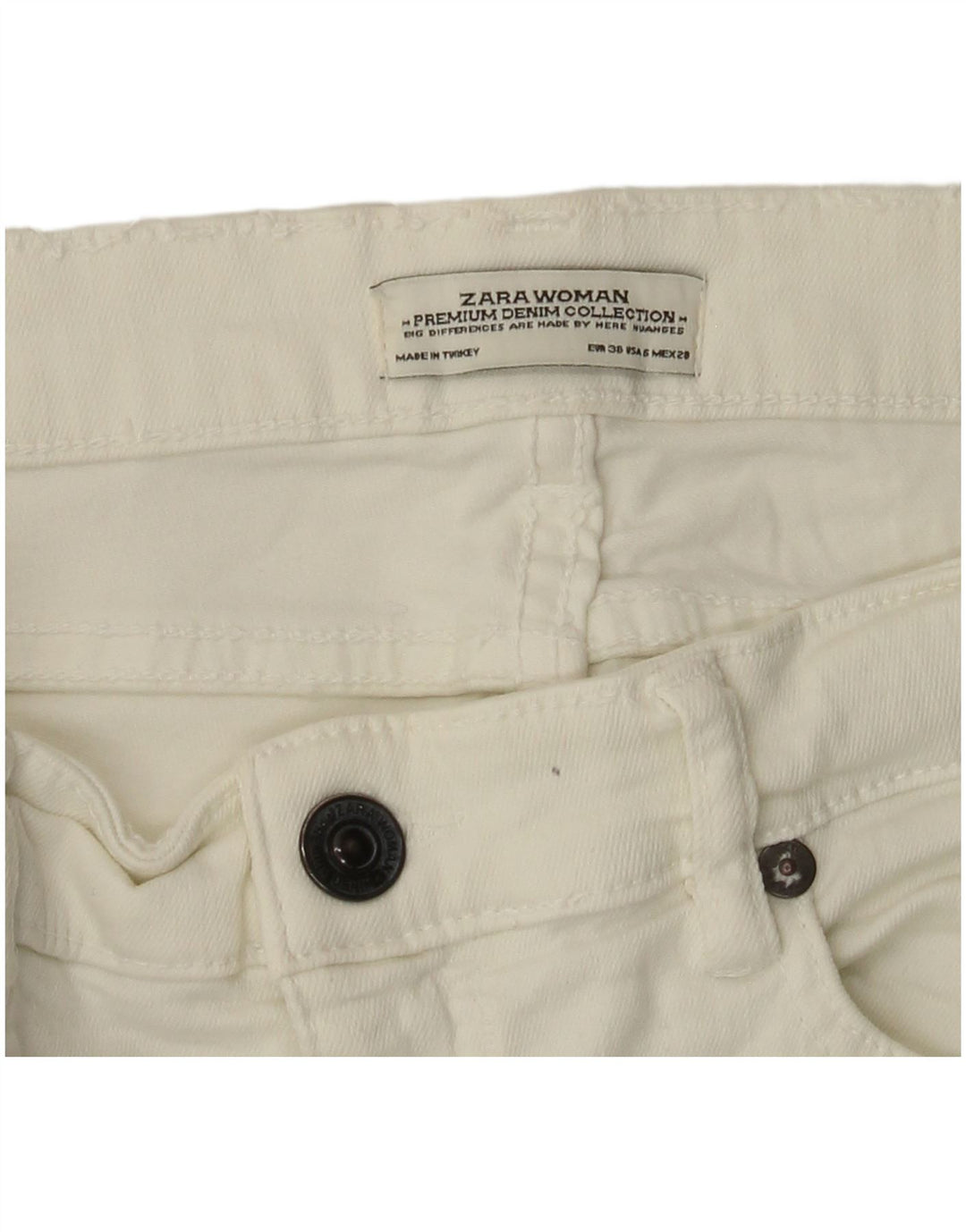 Damskie jeansy slim fit ZARA EU 38 Small W28 L26 Białe