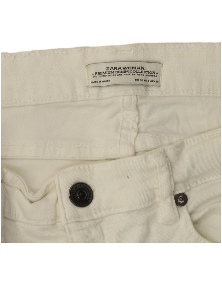 Damskie jeansy slim fit ZARA EU 38 Small W28 L26 Białe