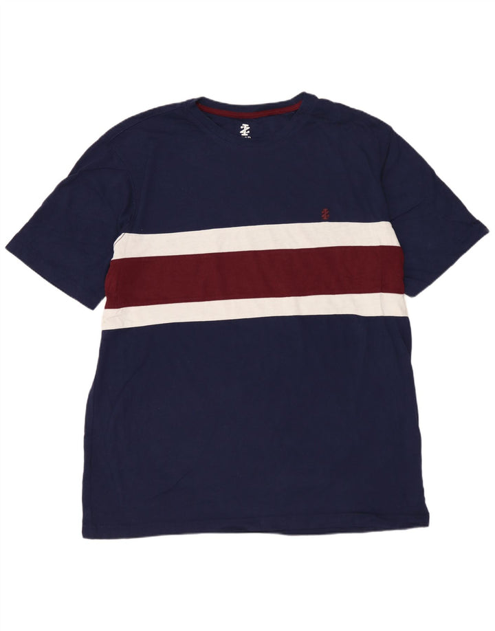 T-shirt męski IZOD, duży, bawełniany, w kolorze granatowym