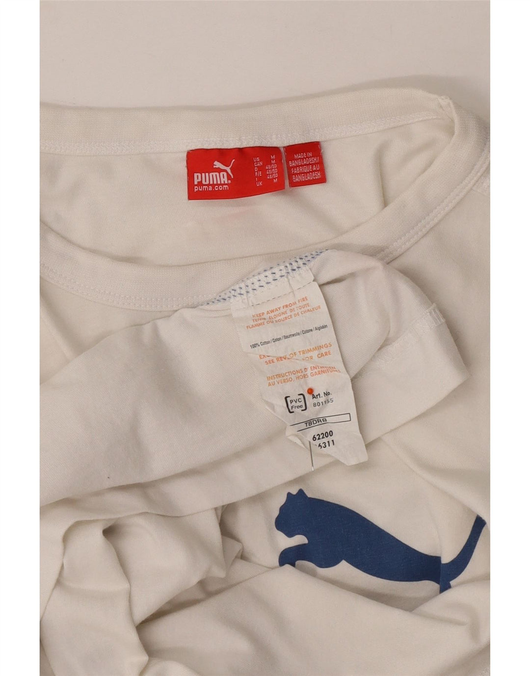 Męski graficzny top PUMA z długim rękawem, średniobiały, bawełniany