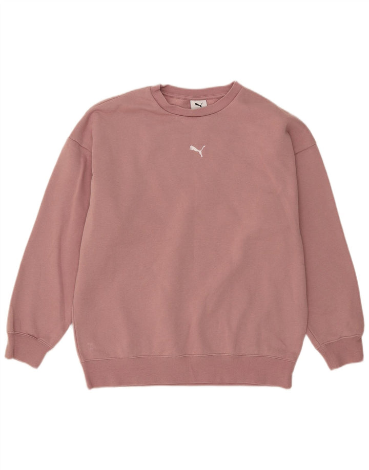 Damska bluza oversize Puma Jumper UK 10 Small Pink Cotton