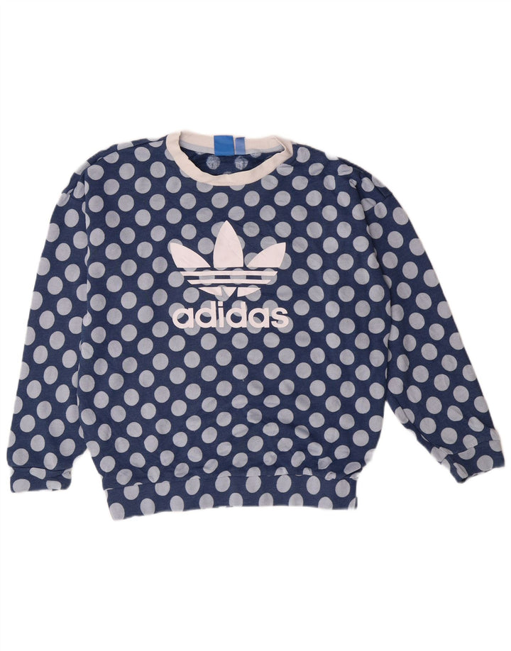 Damska bluza Adidas Graphic Jumper UK 10 Mały niebieski poliester