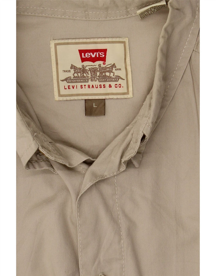 LEVI'S Mens Shirt Large Beige Cotton Vintage Levi's and Second-Hand Levi's from Messina Hembry 