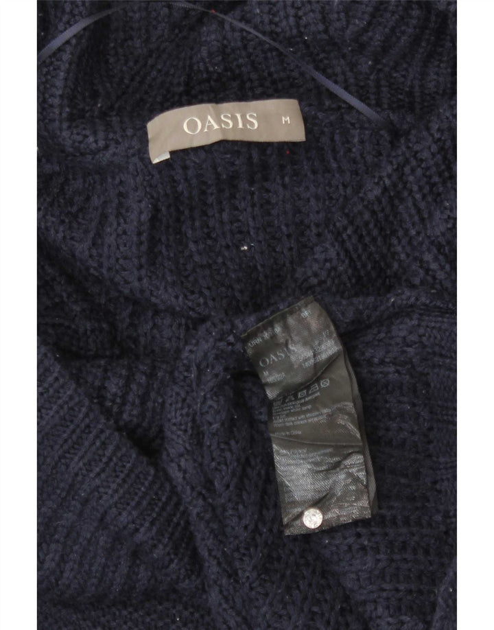 Sweter damski Oasis z wywijanym dekoltem UK 14, średni granatowy, poliakryl