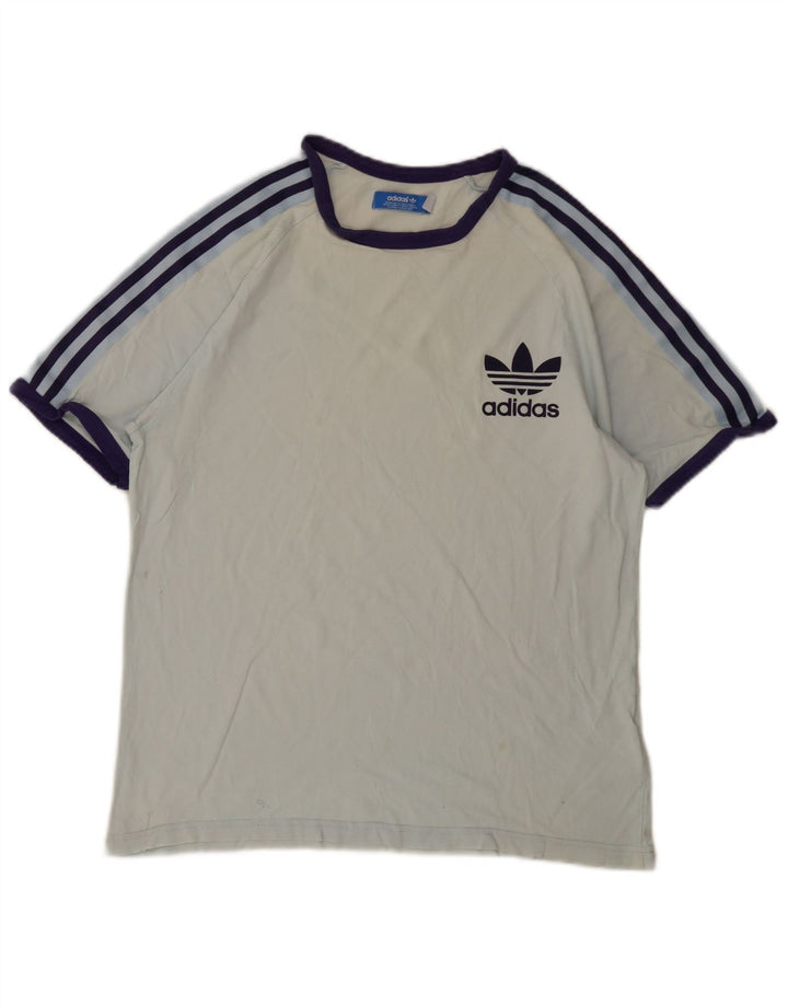 Adidas Męski T-shirt Top Duży Niebieski Bawełniany