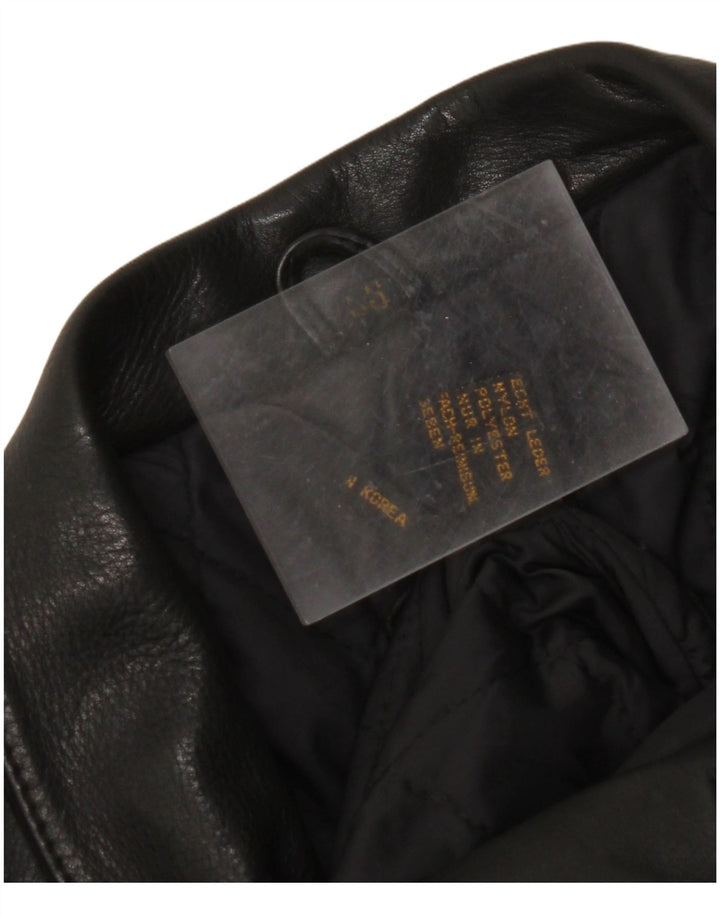 Damska skórzana kurtka motocyklowa VINTAGE UK 18 XL, czarna skóra