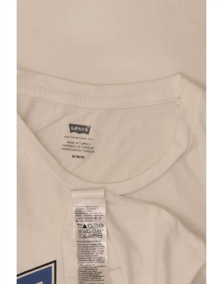 Męska koszulka z grafiką Levi's, średnia, biała bawełna