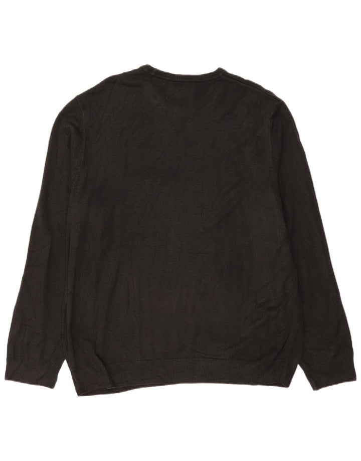 Marks & Spencer Męski sweter z okrągłym dekoltem 2XL, czarny akryl