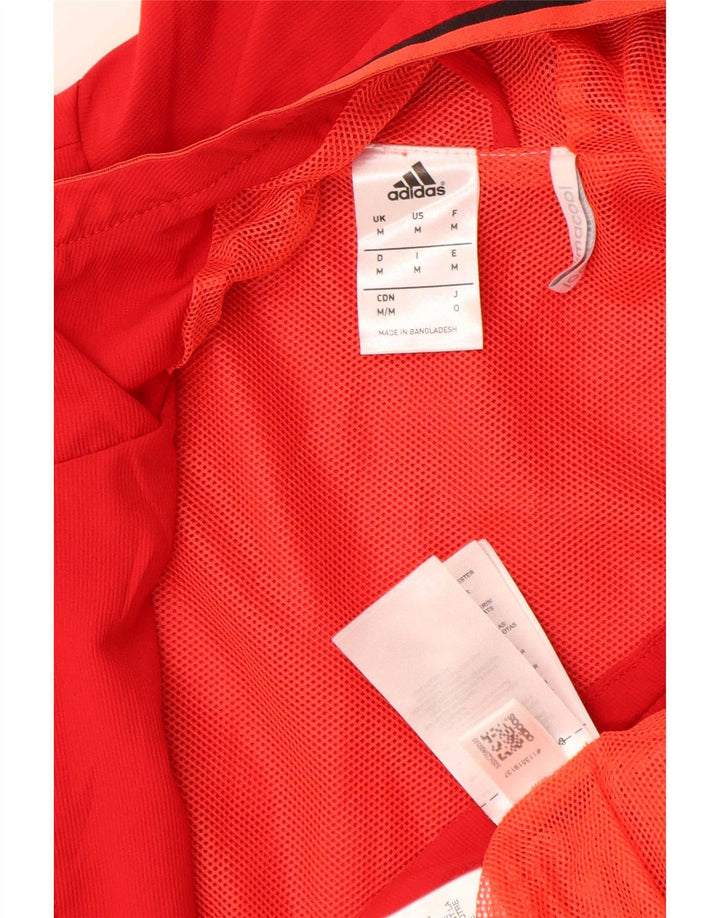 Adidas Męska kurtka przeciwdeszczowa z kapturem Climacool Graphic UK 38 Średni czerwony poliester
