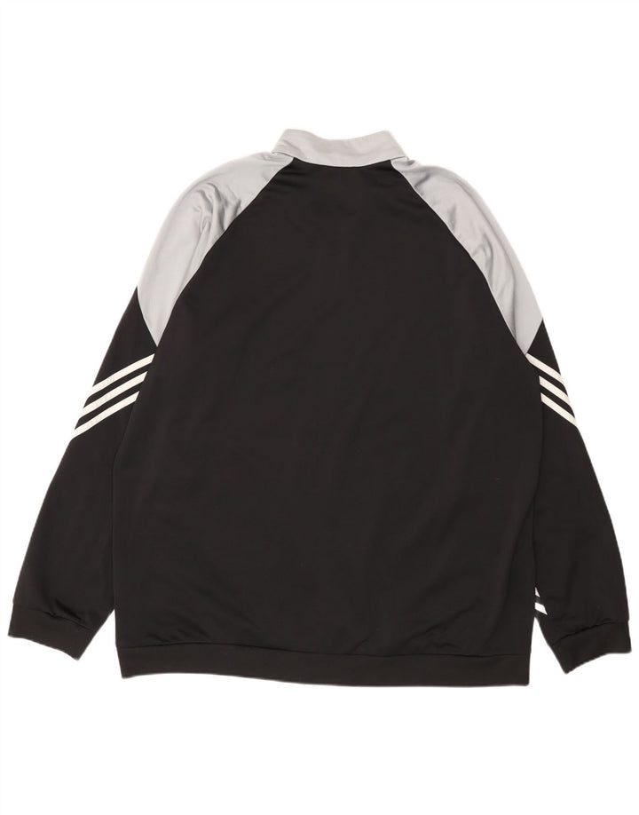 Adidas Męska bluza dresowa Top 2XL Czarny poliester z blokami kolorów