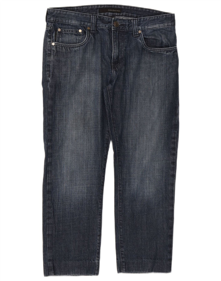 Damskie jeansy CALVIN KLEIN Crop Skinny W33 L26 Niebieskie