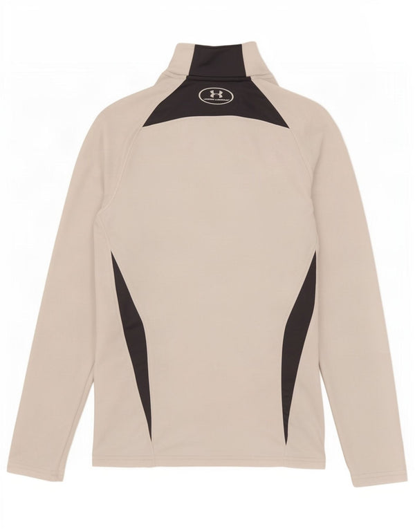 Męski top Under Armour Cold Gear z długim rękawem, mały, biały, w blokach kolorów