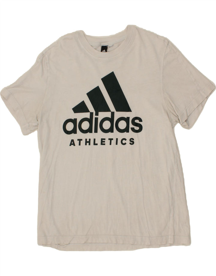 ADIDAS Mens Graphic T-Shirt Top Medium White Cotton Vintage Adidas and Second-Hand Adidas from Messina Hembry 