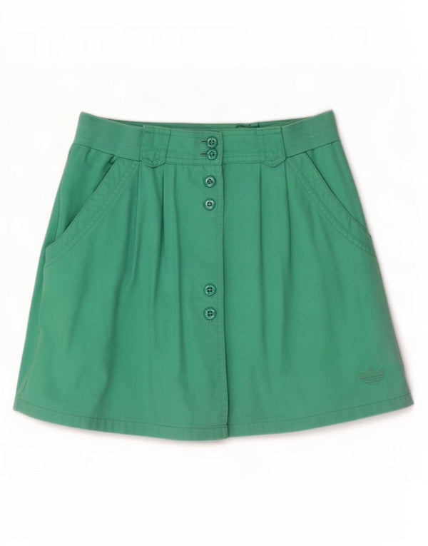 Adidas Damska Mini Spódnica UK 10 Mała W26 Zielona Bawełna