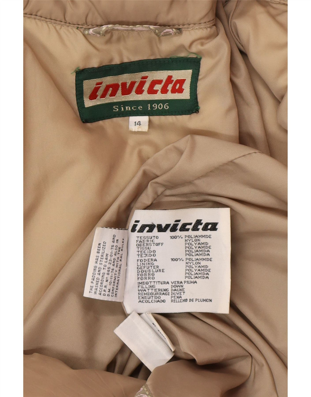 Damski płaszcz ocieplany Invicta UK 14, średni beż, poliamid