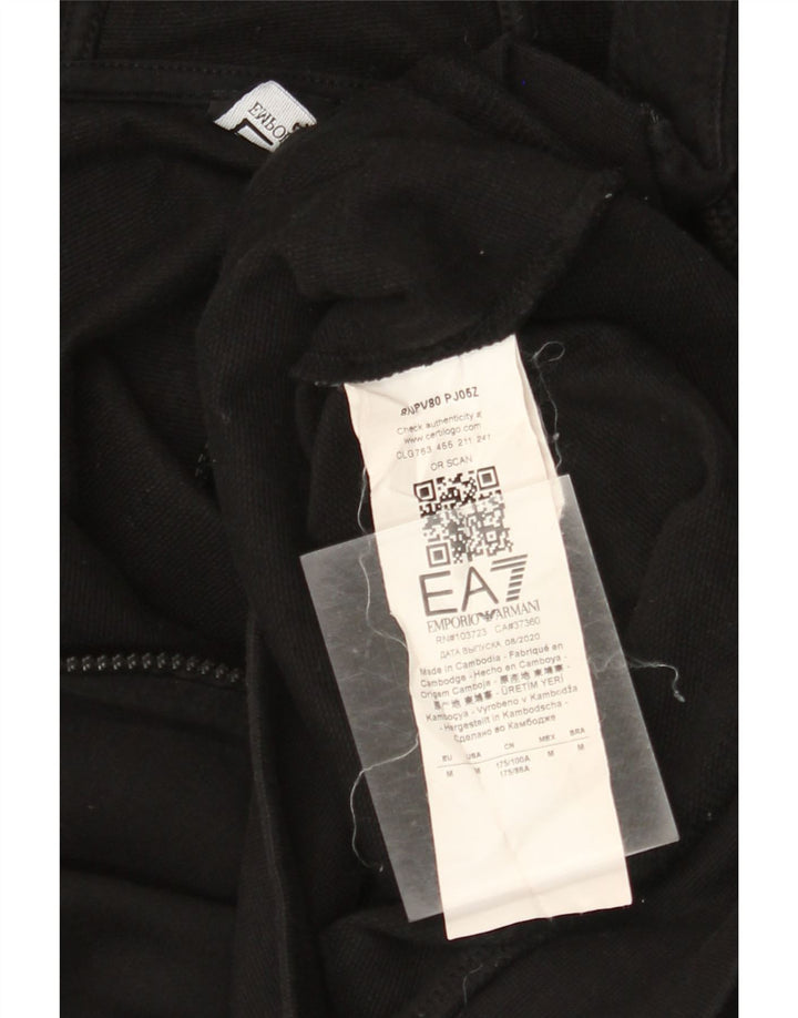 Damski sweter z kapturem i zamkiem EMPORIO ARMANI UK 14, średni czarny, bawełniany
