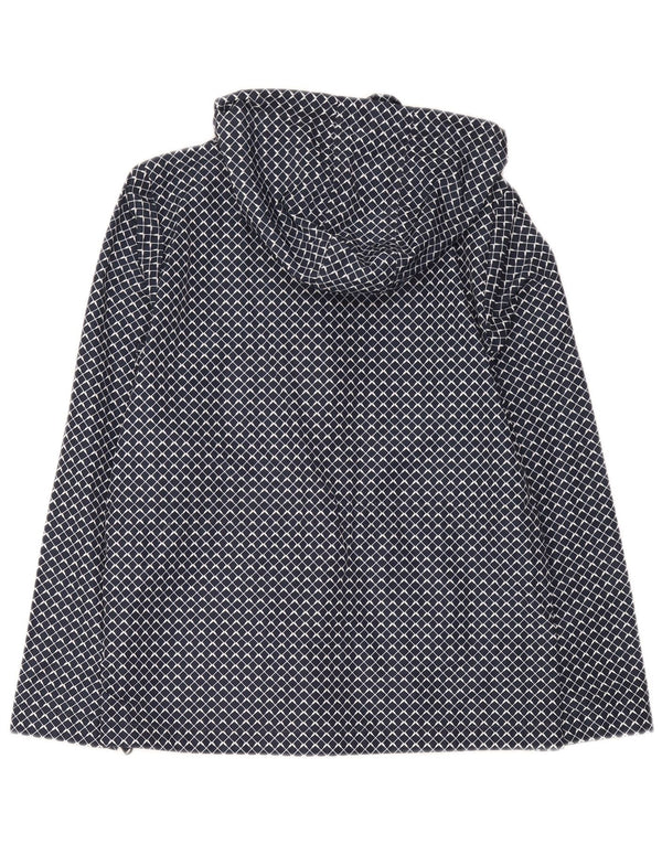 Crew Clothing Damska kurtka przeciwdeszczowa z kapturem UK 10, mała, granatowa, geometryczna