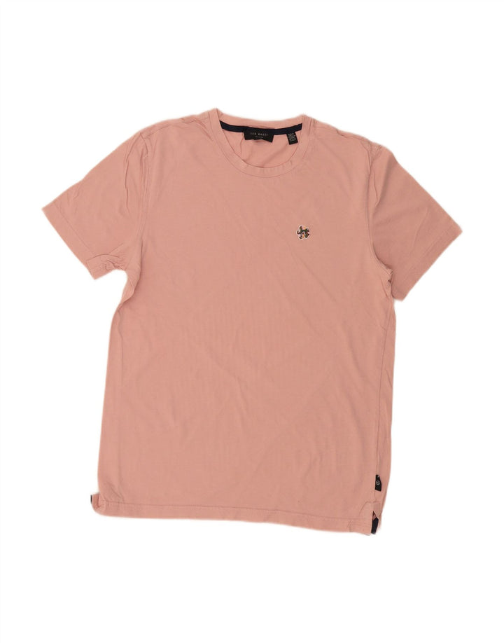 TED BAKER Mens T-Shirt Top Size 2 Small Pink Cotton