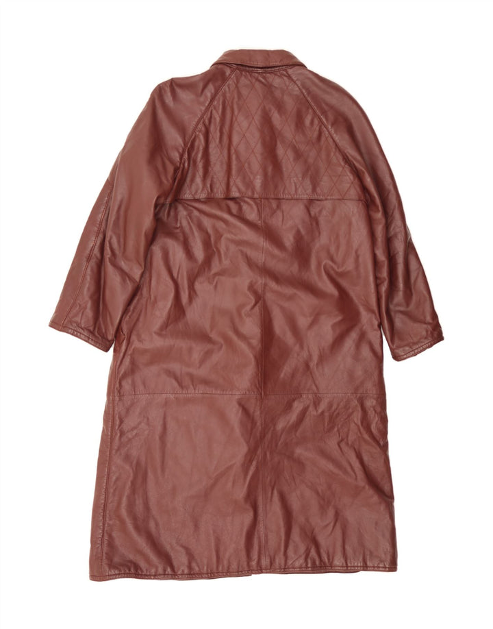 VINTAGE Womens Leather Coat UK 14 Medium Brown Vintage Vintage and Second-Hand Vintage from Messina Hembry 