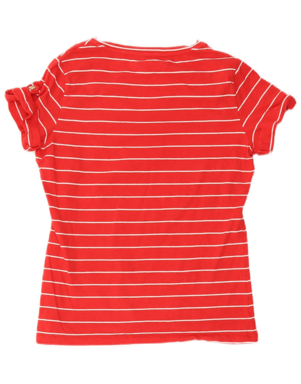 T-shirt damski Nautica UK 14, bawełniany w średnie czerwone paski