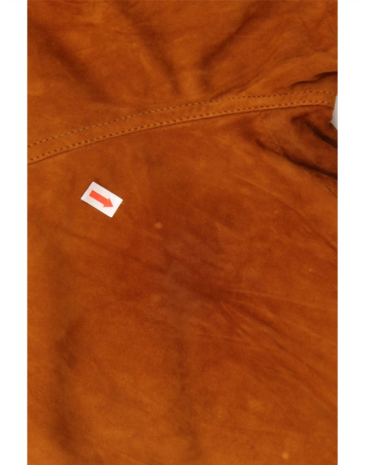 Vintage męska zamszowa kurtka bomber IT 52 XL brązowa skóra