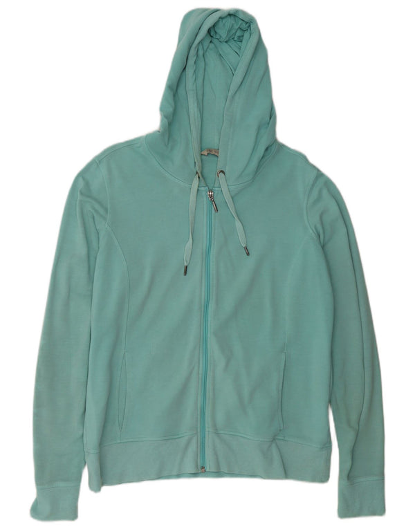 Marks & Spencer Damski sweter z kapturem i zamkiem, UK 16, duży, niebieski, bawełniany