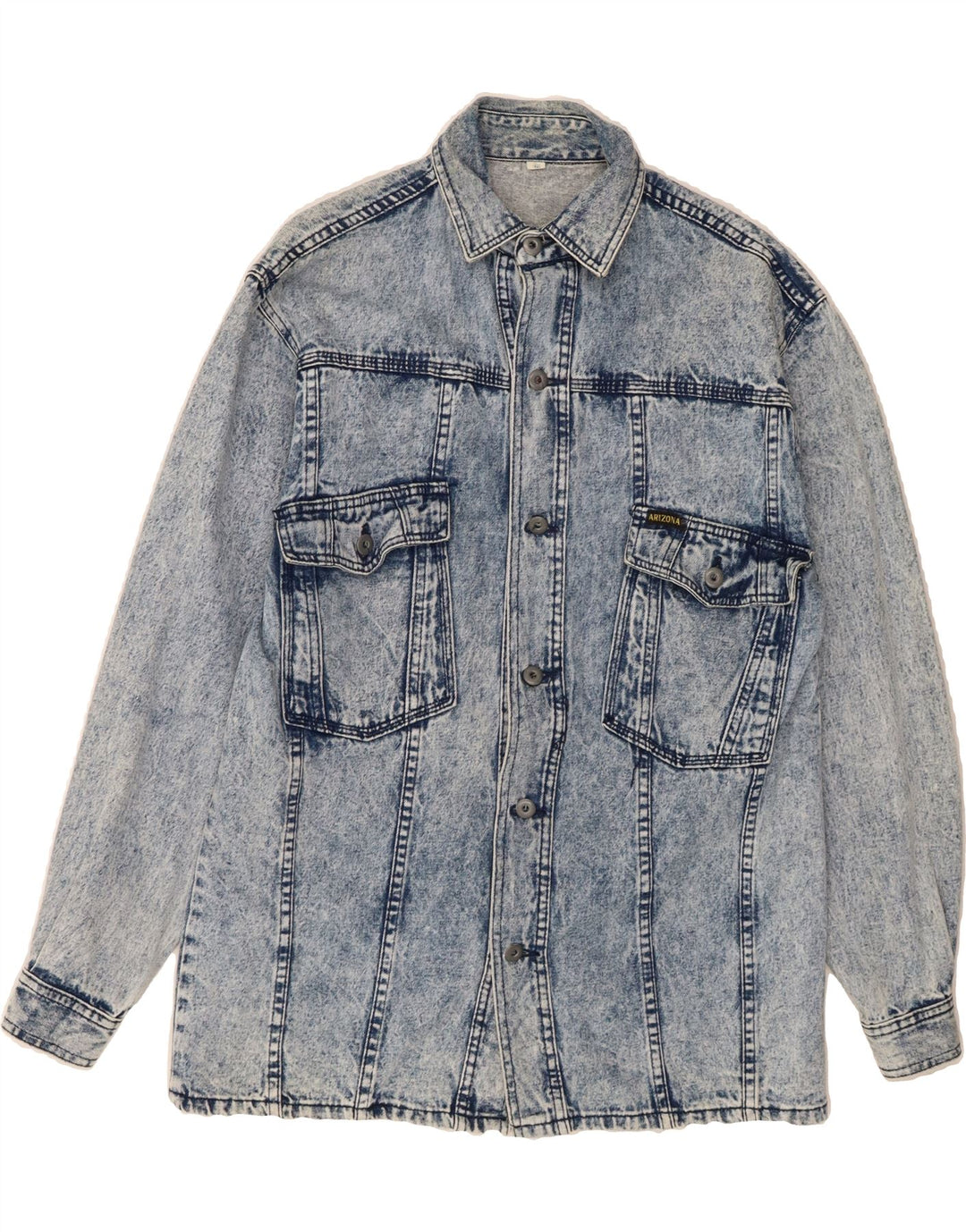ARIZONA Mens Denim Jacket IT 48 Medium Blue Cotton Vintage Arizona and Second-Hand Arizona from Messina Hembry 