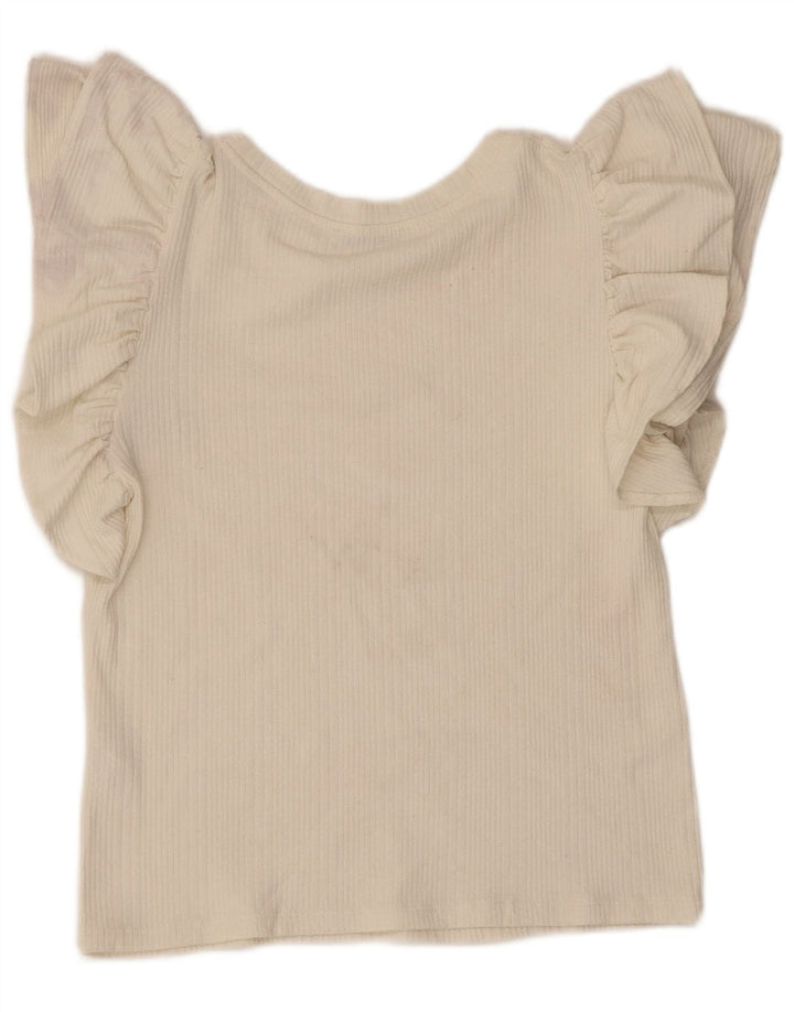 Damska krótka bluzka Zara UK 14, duży, złamany biały poliester