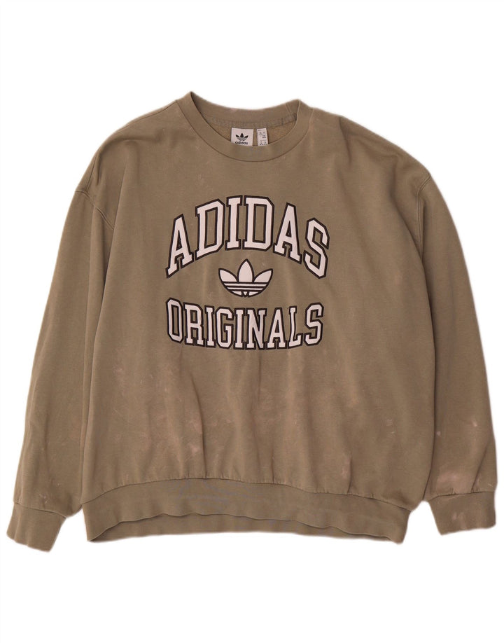 Damska bluza Adidas Graphic Oversized Sweter UK 12/14 Medium Khaki
