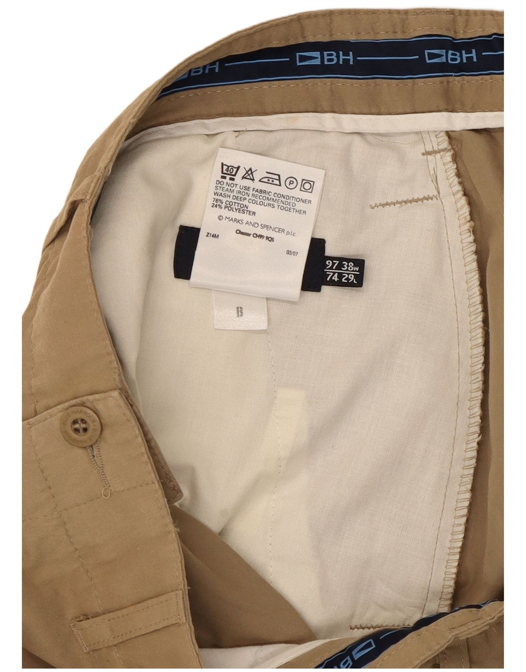 Spodnie męskie Marks & Spencer Blue Harbor Bootcut Chino W38 L29 Beżowe