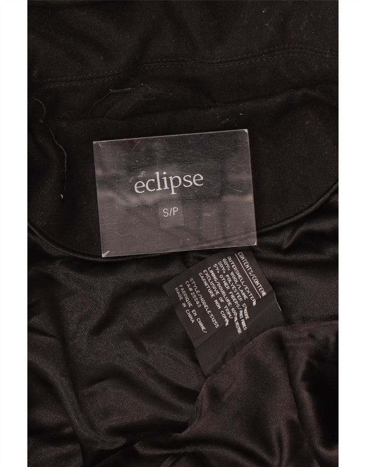 Damski płaszcz z kapturem Eclipse UK 10, mała czarna wełna