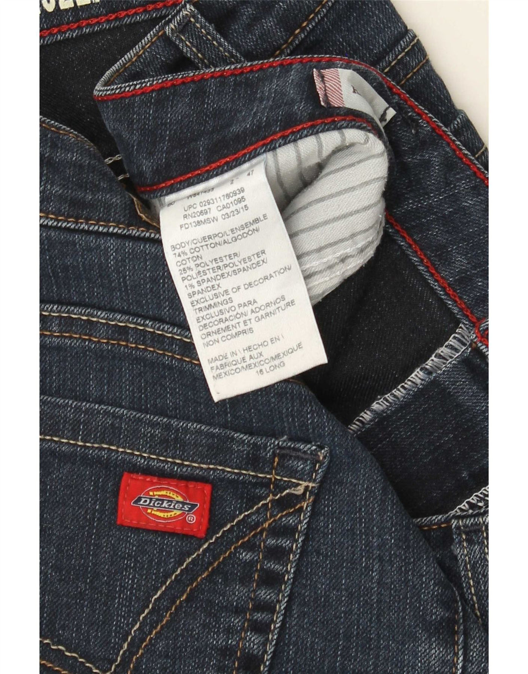 Damskie jeansy Dickies Bootcut US 16 2XL W36 L33 Niebieskie bawełniane