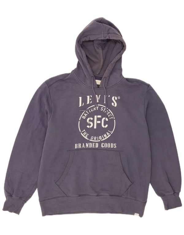 Męski sweter z kapturem Levi's Graphic Standard Fit, duży, granatowy, bawełniany