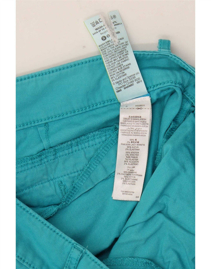 Spodnie Capri Marks & Spencer Damskie UK 10 Small W32 L18 Turkusowe