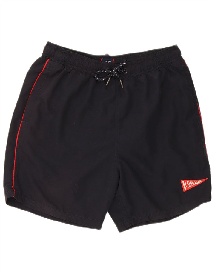 Męskie spodenki sportowe Superdry, duże, czarne, poliestrowe