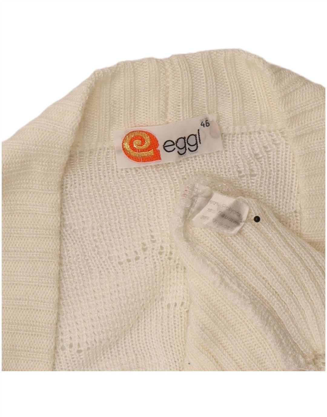 Sweter damski w stylu vintage IT 46, duży, biały akryl