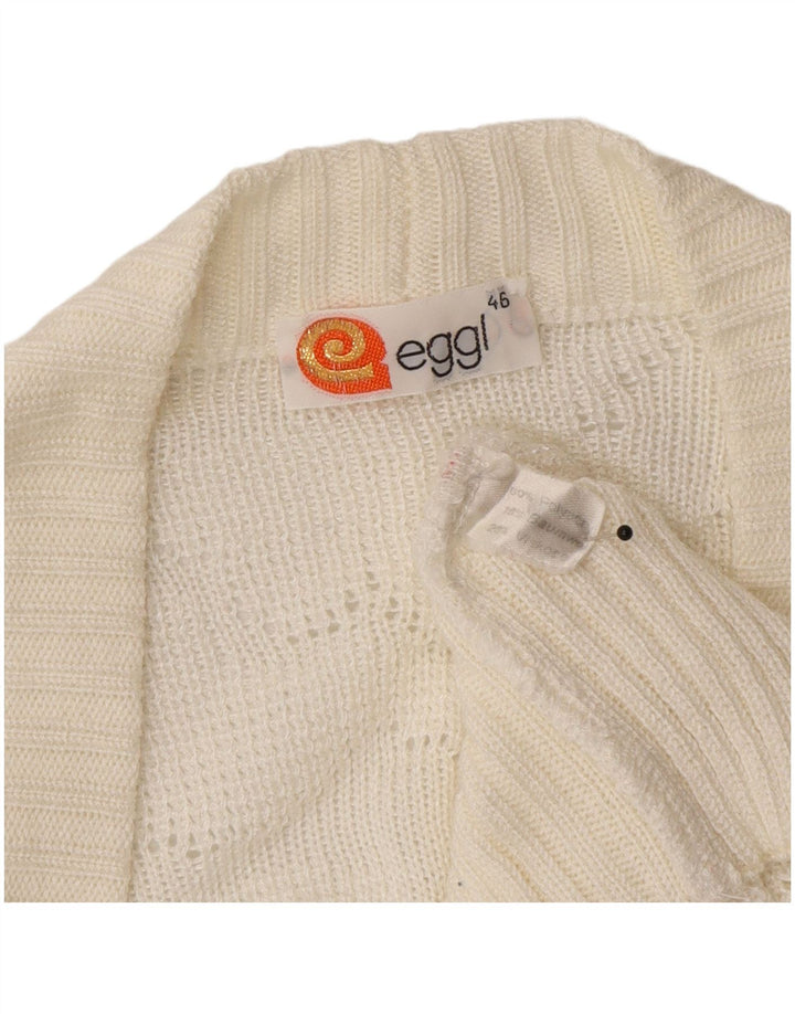 Sweter damski w stylu vintage IT 46, duży, biały akryl