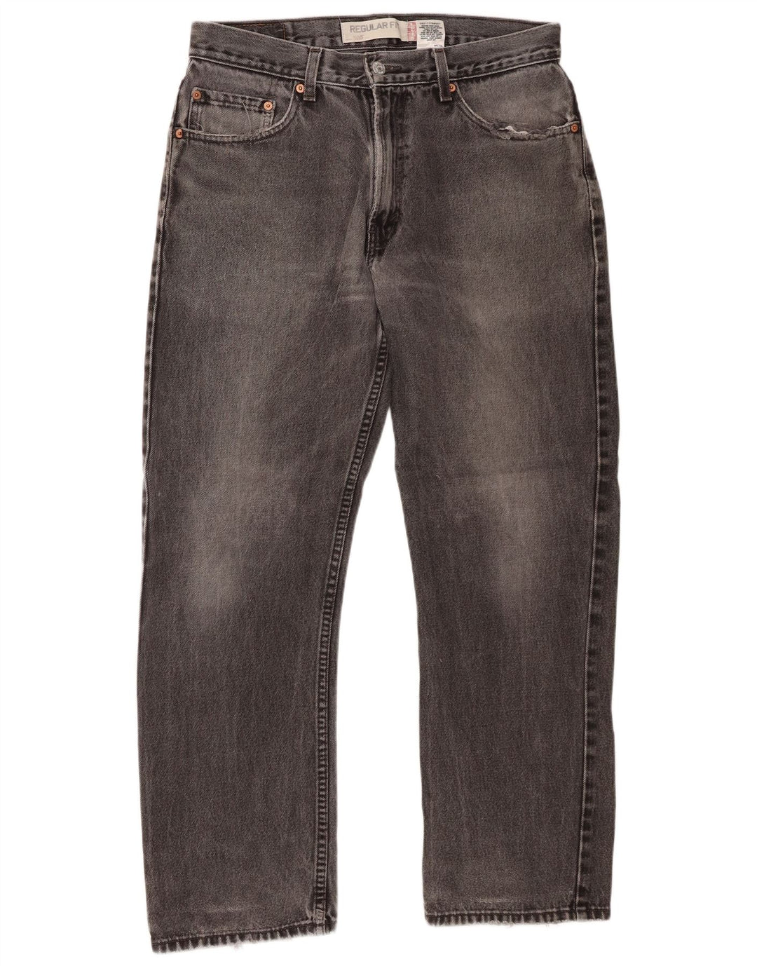 Męskie jeansy Levi's 505 o regularnym kroju W33 L30 Szara bawełna