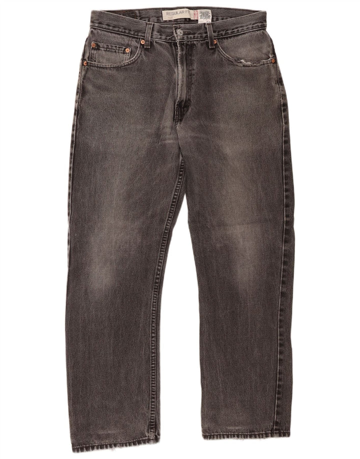 Męskie jeansy Levi's 505 o regularnym kroju W33 L30 Szara bawełna