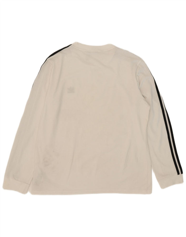 Damska koszulka Adidas z długim rękawem UK 20 2XL Biała bawełna