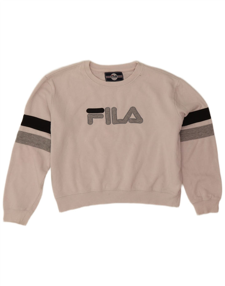 Damska bluza typu oversize typu Crop Fila UK 16, duża w kolorze złamanej bieli