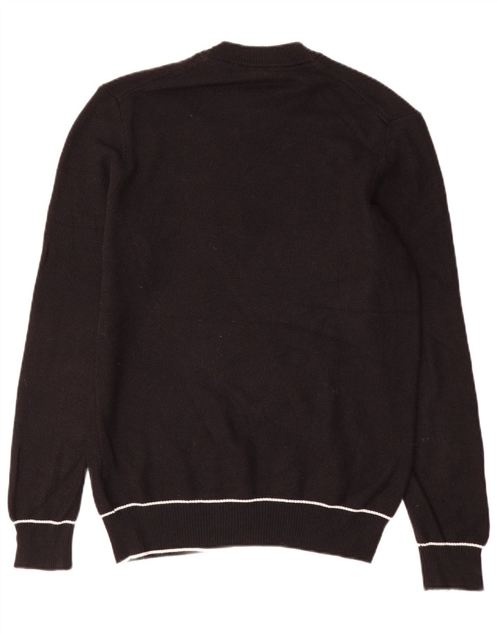 Męski sweter z okrągłym dekoltem Lyle & Scott XS, czarny, bawełniany