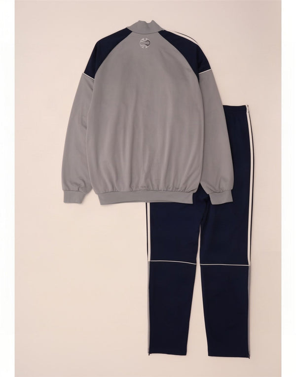 Adidas Męski pełny dres UK 44/46 Duży granatowy poliester z blokami kolorów