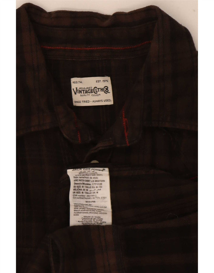 Koszula flanelowa męska Jack & Jones, bawełniana w brązową kratkę