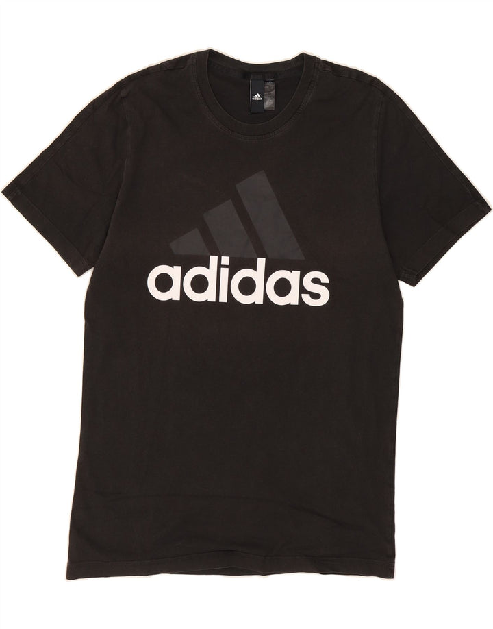 ADIDAS Mens Graphic T-Shirt Top Medium Black Cotton Vintage Adidas and Second-Hand Adidas from Messina Hembry 