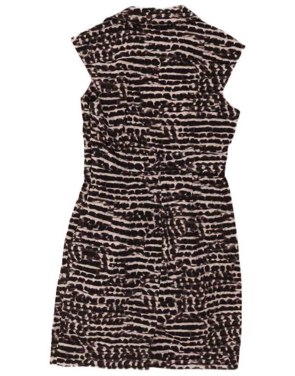 CALVIN KLEIN Damska sukienka płaszczowa bez rękawów UK 10, mała, czarna, nakrapiana