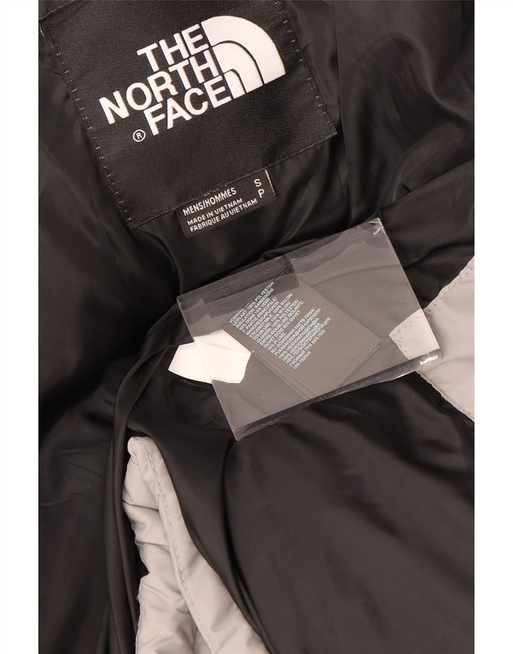Męska ocieplana kurtka THE NORTH FACE UK 36, mała, szara, z blokami kolorów, poliester